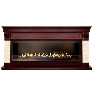 Линейный биокамин Firezo Denver Темный дуб, бежевый, стандарт